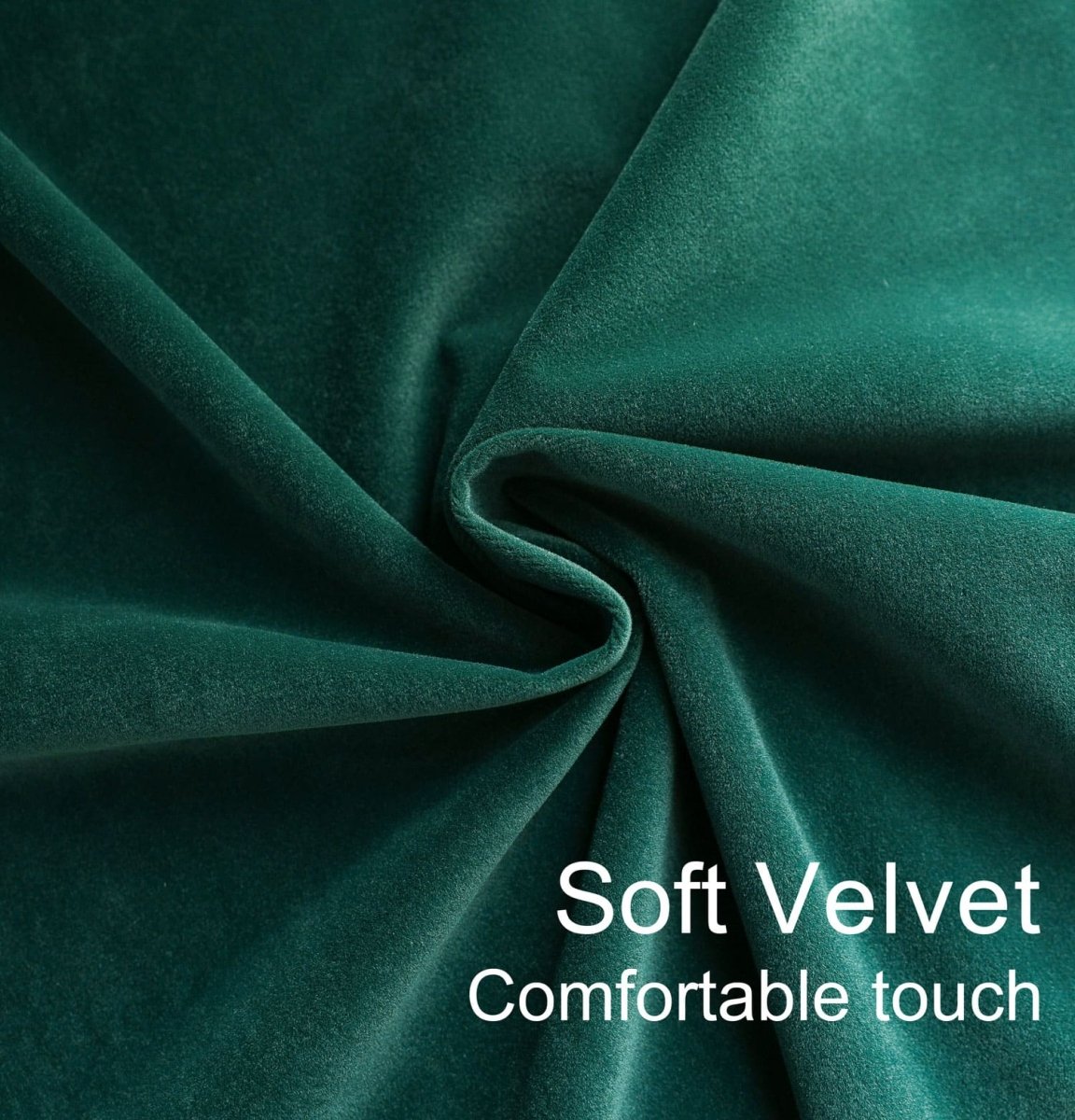 Close-up of plush grass green velvet fabric, showcasing its soft texture and rich color for curtains.