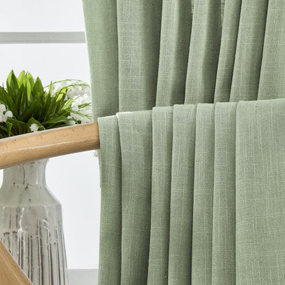 Joydeco Green Linen Blackout Curtains