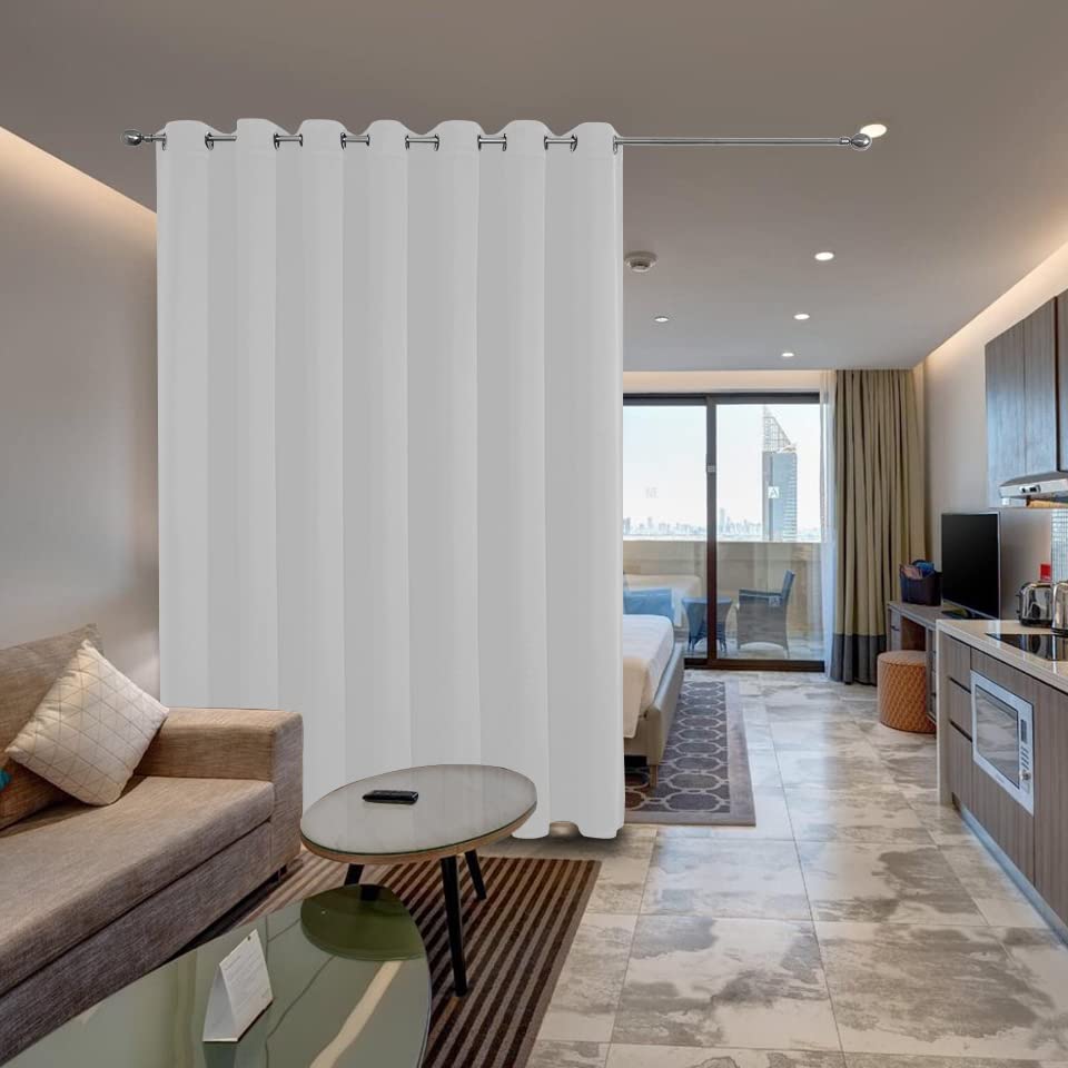 Joydeco Greyish White Blackout Curtain Door Divider Doorway Curtains for Bedroom Closet Door Bedroom Door