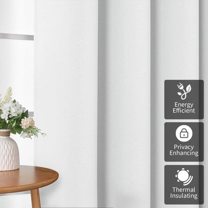 Joydeco Greyish White Blackout Curtain Door Divider Doorway Curtains for Bedroom Closet Door Bedroom Door