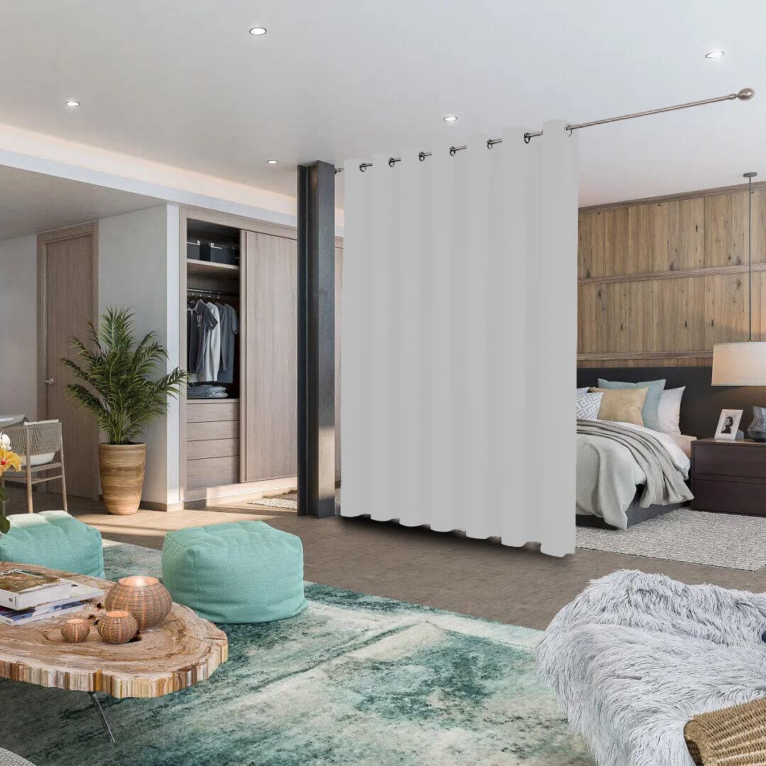 Joydeco Greyish White Blackout Curtain Door Divider Doorway Curtains for Bedroom Closet Door Bedroom Door