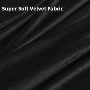 Joydeco Luxury Black Velvet Blackout Curtains - 2 Panels, Thermal Insulated, Rod Pocket, Super Soft - Joydeco