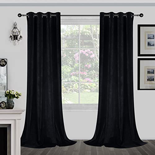 Joydeco Luxury Velvet Grommet Blackout Curtain - 2 Panels, Thermal Insulated, Privacy - Joydeco