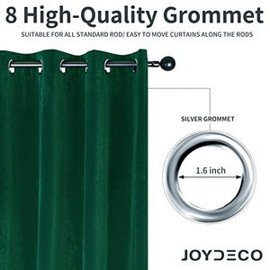 Joydeco Luxury Velvet Grommet Blackout Curtain - 2 Panels, Thermal Insulated, Privacy - Joydeco