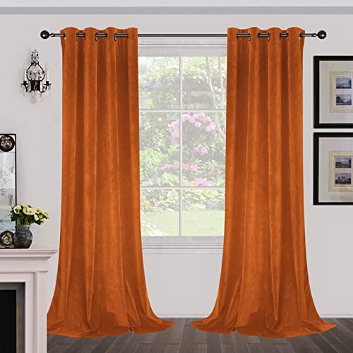 Joydeco Luxury Velvet Grommet Blackout Curtain - 2 Panels, Thermal Insulated, Privacy - Joydeco