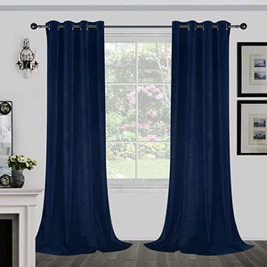 Joydeco Luxury Velvet Grommet Blackout Curtain - 2 Panels, Thermal Insulated, Privacy - Joydeco