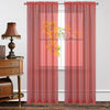 Joydeco Red Sheer Curtains with rod pocket, faux linen texture, displayed in a room setting.