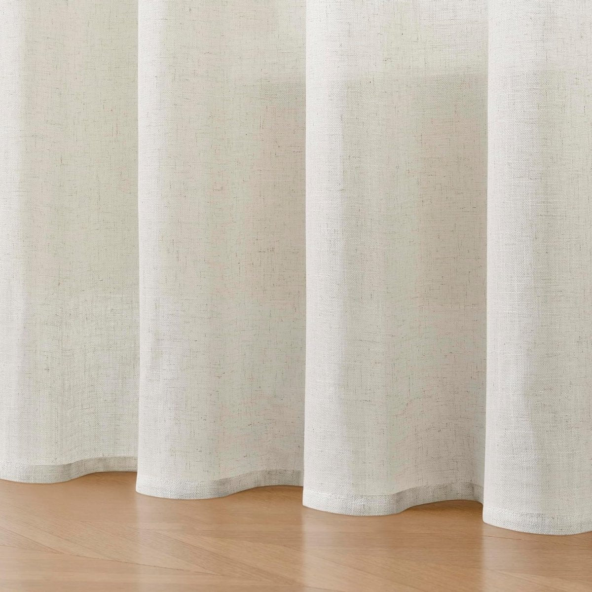 Joydeco Semi - Sheer Linen Curtains - 2 Panels, White Pinch Pleated Curtains & Drapes - Joydeco