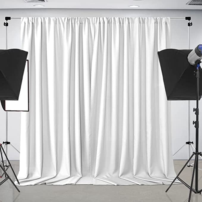 Joydeco Solid Color Royal Backdrop Curtains for Wedding Parties and Photography, 2 Panel Set - Joydeco