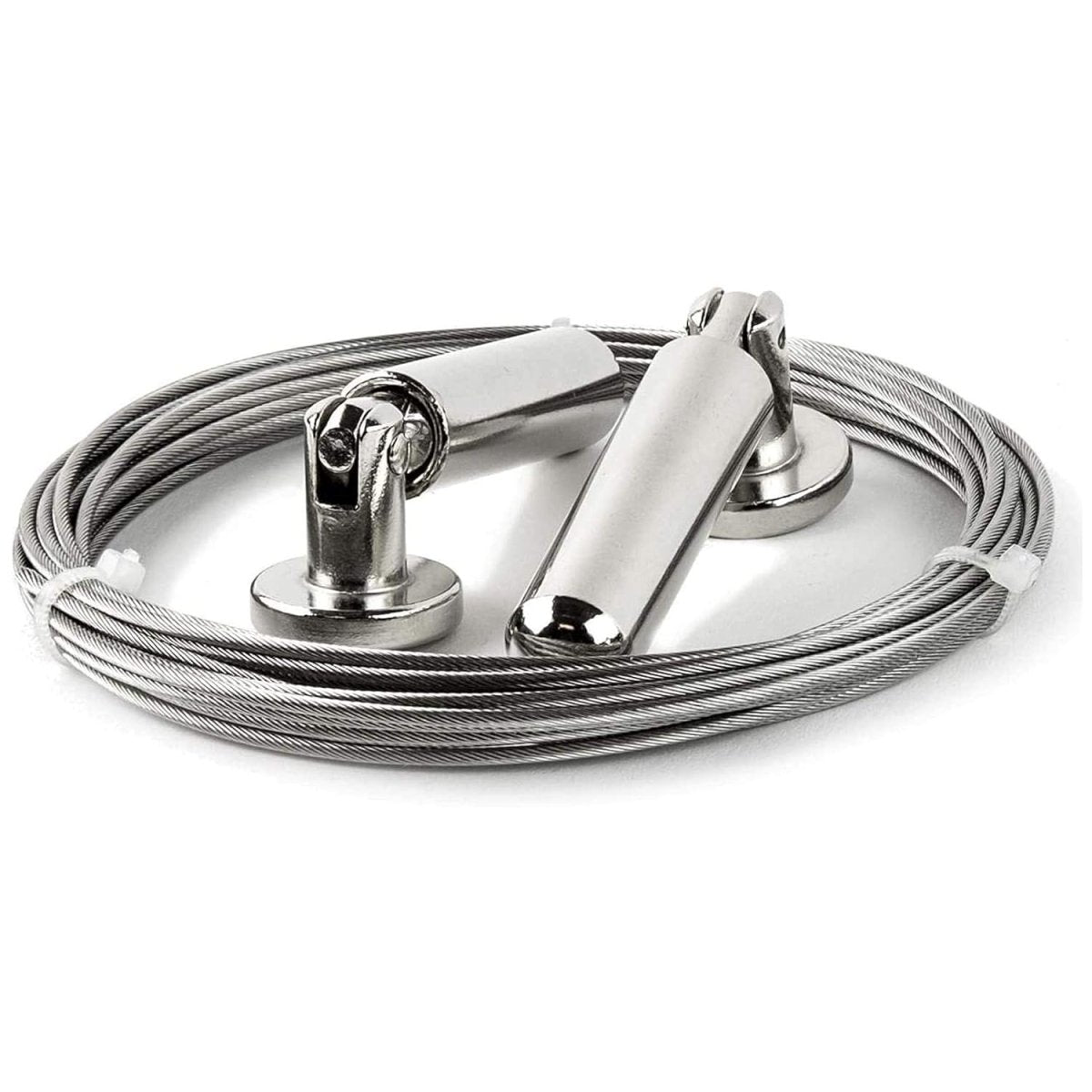 Joydeco 16.4ft stainless steel curtain wire rod set with adjustable wall mounts for hanging curtains or art.