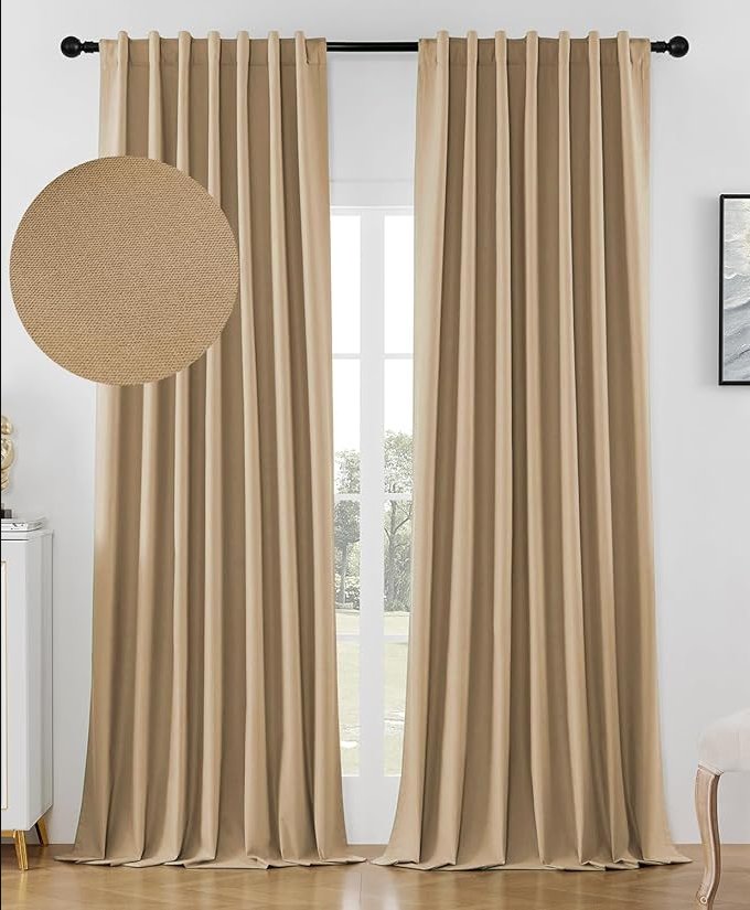 Joydeco Textured Thermal Insulated Blackout Curtains