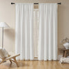 Joydeco White Boho Curtains Country Rustic Linen Sheer Curtains - 2 Panels