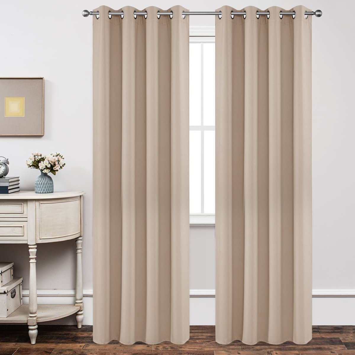 Light Beige Blackout Curtains for Bedrooms and Nurseries - Joydeco