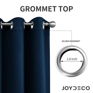 Navy Blue Blackout Curtains - 2 Panels - Joydeco