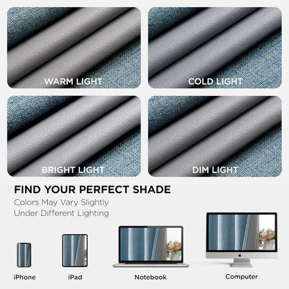 Joydeco Blackout Curtains 90 Inches Long 2 Panels Burg, Room Darkening Curtains for Bedroom, 100% Black Out Textured Thermal Drapes Privacy Protection 2 Panels Set(W52 x L90 Inch, Sky Blue)