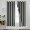 Joydeco Blackout Curtains 72 Inches Long 2 Panels Burg, Room Darkening Curtains for Bedroom, 100% Black Out Textured Thermal Drapes Privacy Protection 2 Panels Set(W42 x L72 Inch, Grey)