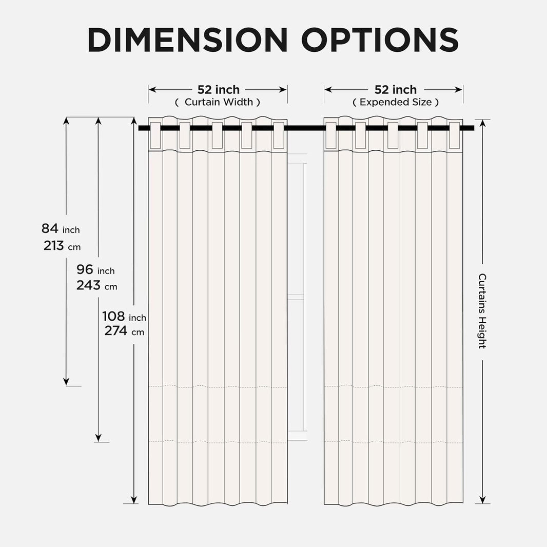 Joydeco Blackout Curtains 96 Inches Long, Thermal Insulated Black Out Curtains 2 Panels Set for Bedroom, Room Darkening Drapes for Living Room Window (W52 x L96 Inch, Light Beige)