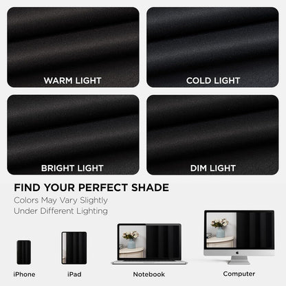 Joydeco Blackout Curtains 95 Inch Length 2 Panels Set, Thermal Insulated Long Curtains& Drapes 2 Burg, Room Darkening Grommet Drapes for Living Room Bedroom Window (W52 x L95 Inch, Black)