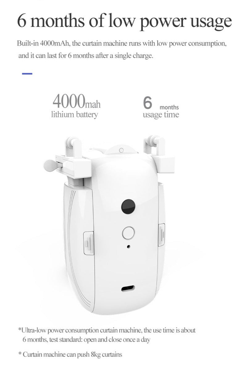 Wifi Curtain Robot Smart Home Roman Rod Electric Curtain Companion Automatic Curtain Opener with Voice Control, Timer, Temperature and Light Sensor, for Google Home, for Siri Shortcuts,