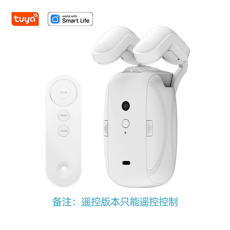 Wifi Curtain Robot Smart Home Roman Rod Electric Curtain Companion Automatic Curtain Opener with Voice Control, Timer, Temperature and Light Sensor, for Google Home, for Siri Shortcuts, - Joydeco