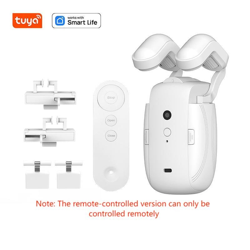 Wifi Curtain Robot Smart Home Roman Rod Electric Curtain Companion Automatic Curtain Opener with Voice Control, Timer, Temperature and Light Sensor, for Google Home, for Siri Shortcuts,