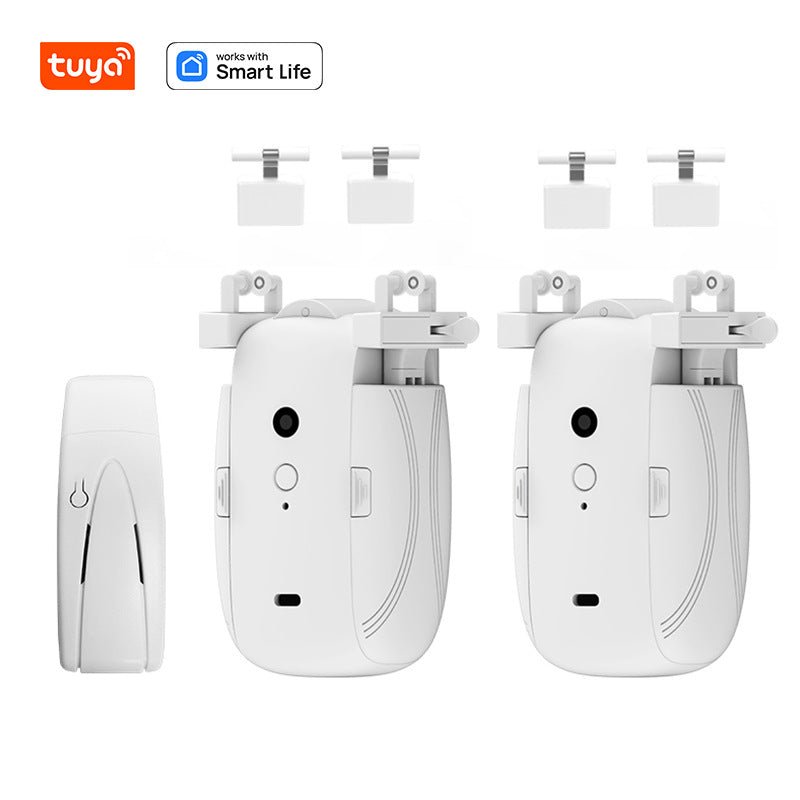 Wifi Curtain Robot Smart Home Roman Rod Electric Curtain Companion Automatic Curtain Opener with Voice Control, Timer, Temperature and Light Sensor, for Google Home, for Siri Shortcuts,