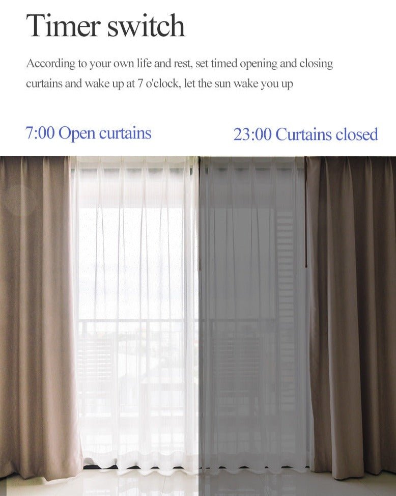 Wifi Curtain Robot Smart Home Roman Rod Electric Curtain Companion Automatic Curtain Opener with Voice Control, Timer, Temperature and Light Sensor, for Google Home, for Siri Shortcuts, - Joydeco