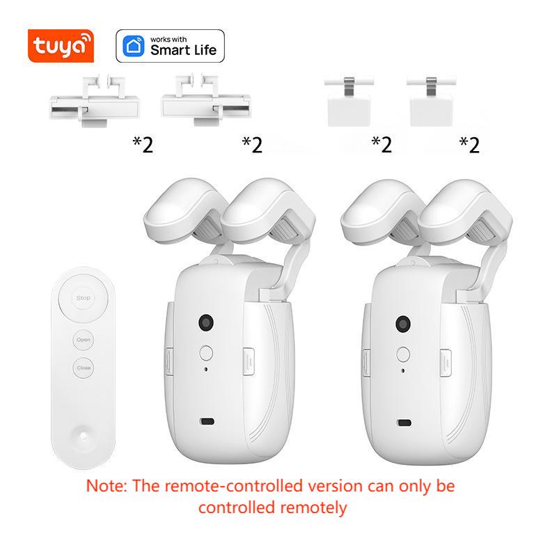 Wifi Curtain Robot Smart Home Roman Rod Electric Curtain Companion Automatic Curtain Opener with Voice Control, Timer, Temperature and Light Sensor, for Google Home, for Siri Shortcuts,