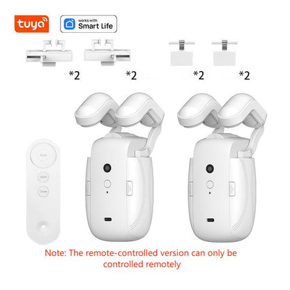 Wifi Curtain Robot Smart Home Roman Rod Electric Curtain Companion Automatic Curtain Opener with Voice Control, Timer, Temperature and Light Sensor, for Google Home, for Siri Shortcuts,