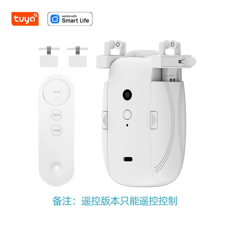 Wifi Curtain Robot Smart Home Roman Rod Electric Curtain Companion Automatic Curtain Opener with Voice Control, Timer, Temperature and Light Sensor, for Google Home, for Siri Shortcuts, - Joydeco