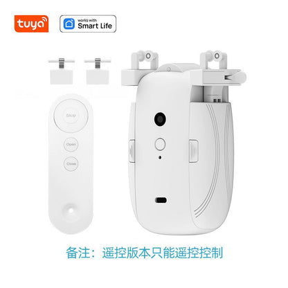 Wifi Curtain Robot Smart Home Roman Rod Electric Curtain Companion Automatic Curtain Opener with Voice Control, Timer, Temperature and Light Sensor, for Google Home, for Siri Shortcuts,