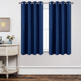 Blackout Linen Curtains Navy Blue Light-Blocking and Insulating Curtains