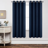 Blackout Curtains Navy Blue Long Curtains&Drapes 52W x 72L inch x 2 Panels -Joydeco