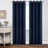 Blackout Curtains Navy Blue Long Curtains&Drapes 52W x 84L inch x 2 Panels - Joydeco