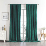 Joydeco Grass Green Velvet Curtains Thermal Insulated Privacy Room Darkening Window Drapes