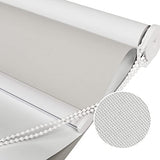 Roller Blinds - Light Grey Fabric Roller Window Blackout Blinds UV Protection for Home Office