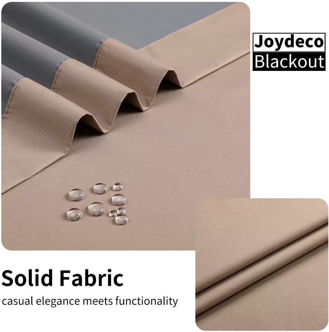 Joydeco 100% Blackout CurtainsThermal Insulated Solid Room Darkening Curtains with Grommets Multiple Sizes - Joydeco