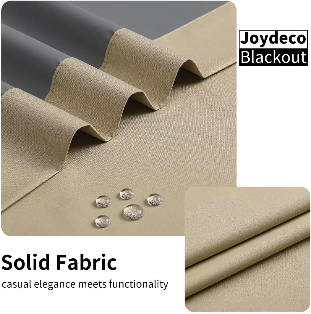 Joydeco 100% Blackout CurtainsThermal Insulated Solid Room Darkening Curtains with Grommets Multiple Sizes - Joydeco