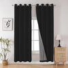 Joydeco 100% Blackout CurtainsThermal Insulated Solid Room Darkening Curtains with Grommets Multiple Sizes