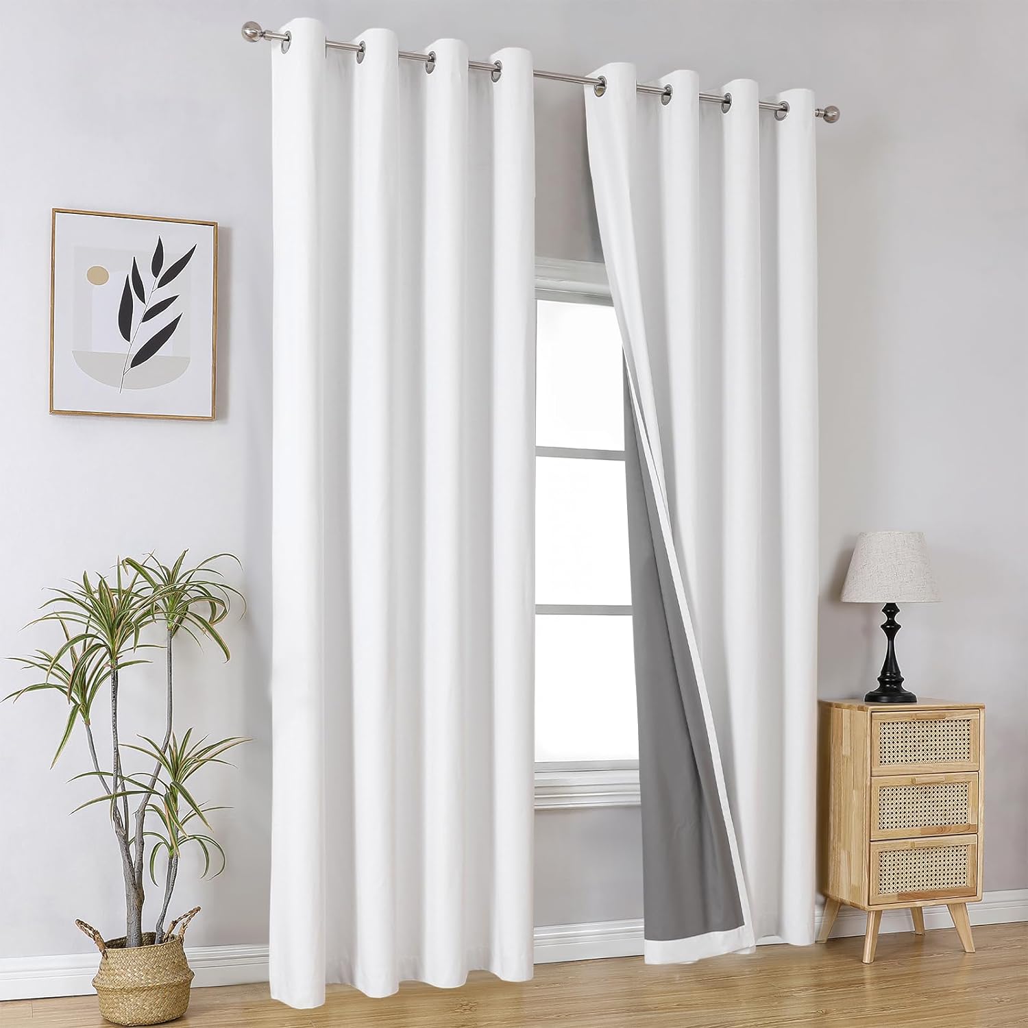 Joydeco 100% Blackout CurtainsThermal Insulated Solid Room Darkening Curtains with Grommets Multiple Sizes - Joydeco